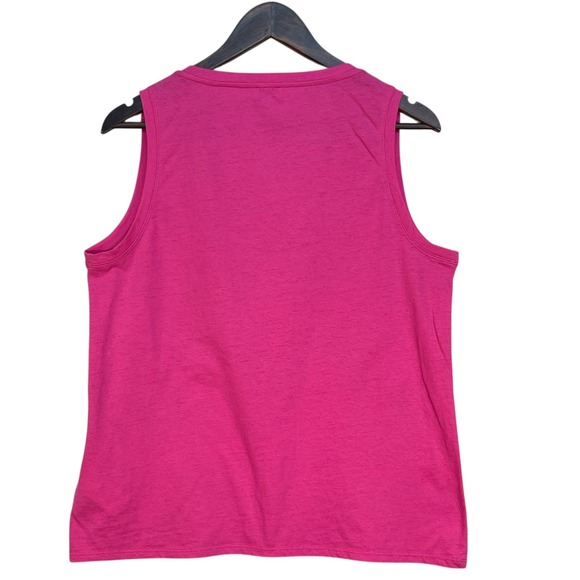 J Crew V Neck Sleeveless Tank Top Bright Pink Women's Size Large - Picture 4 of 8